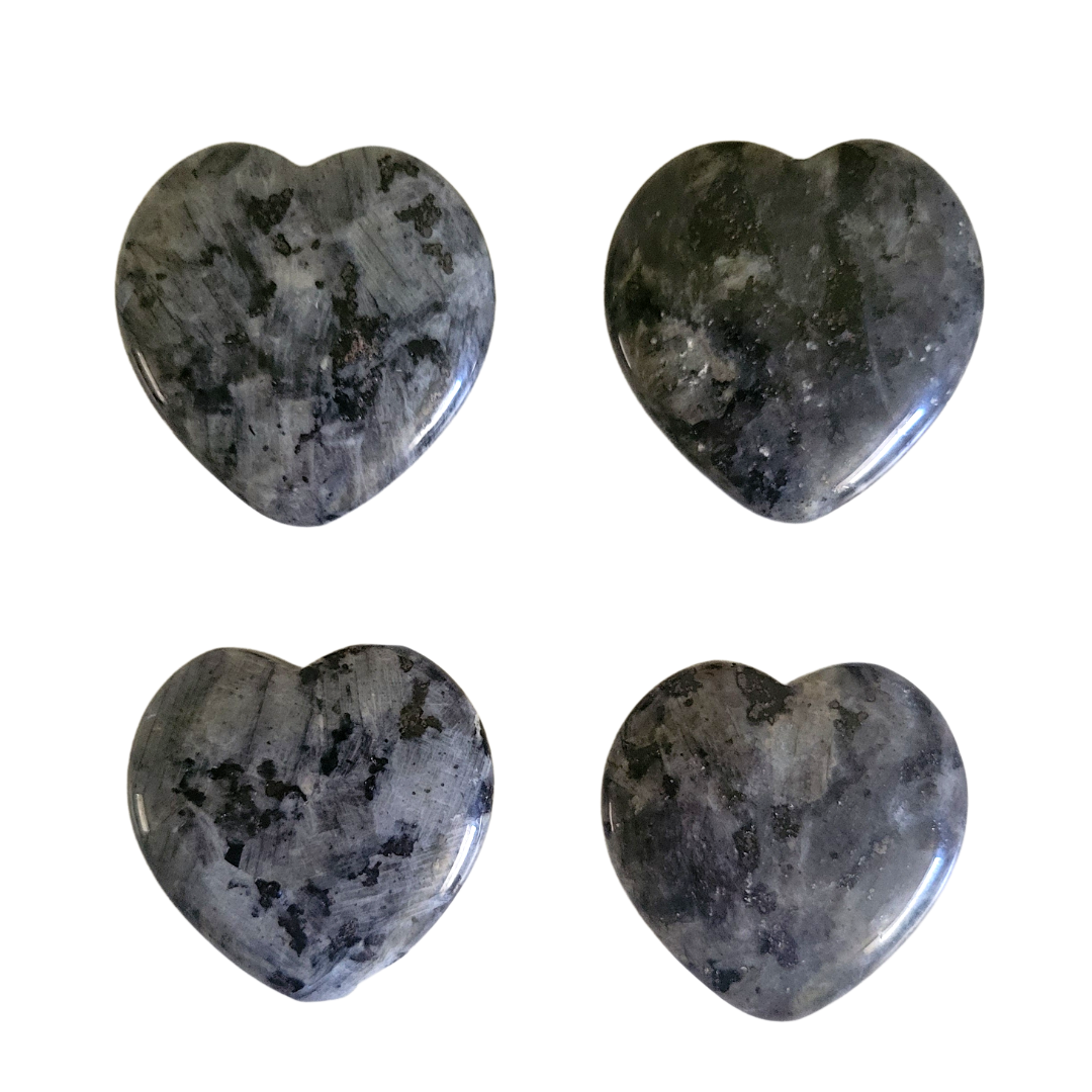 Flat Labradorite Hearts | Protection, Emotions