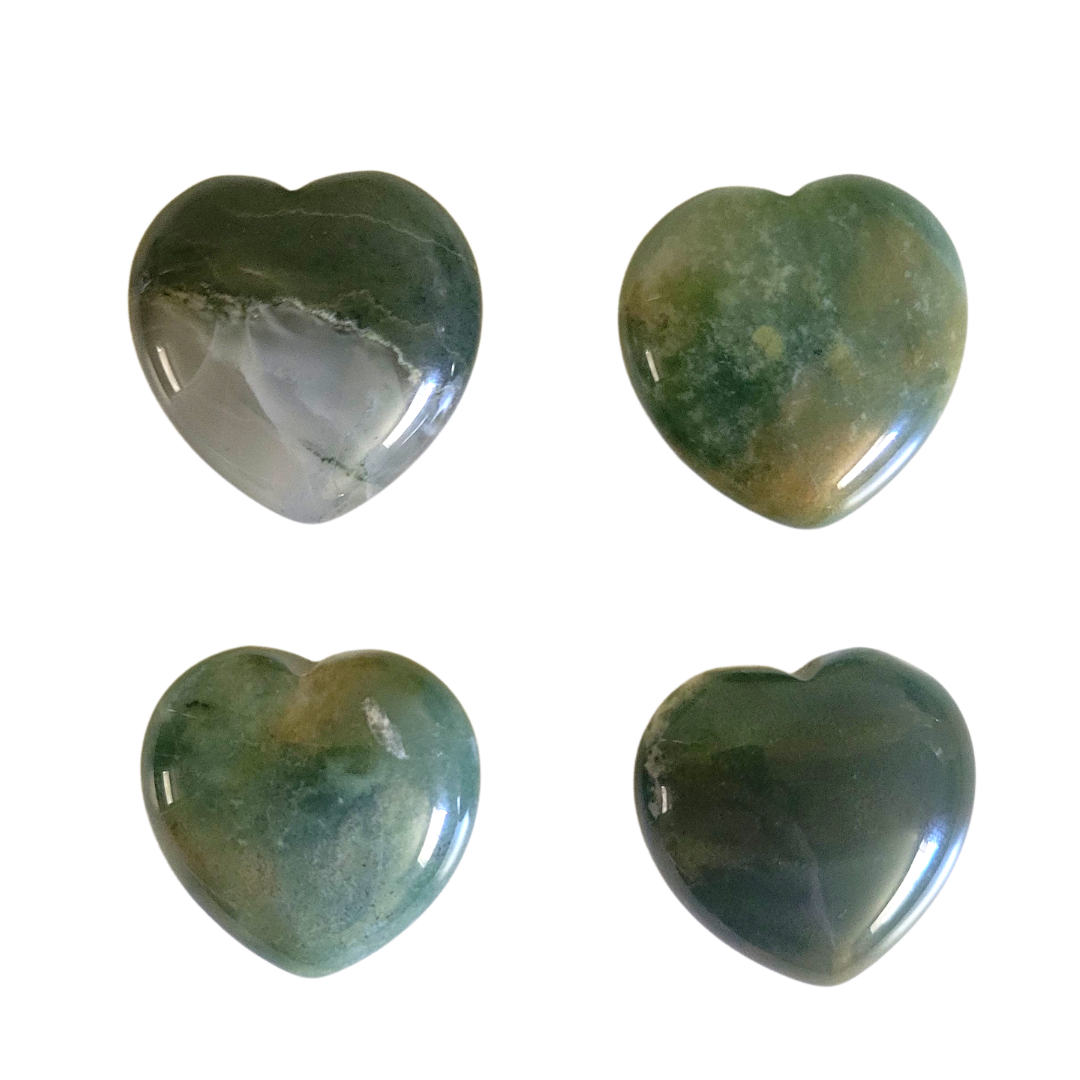 Moss Agate Hearts | Emotions, Balance