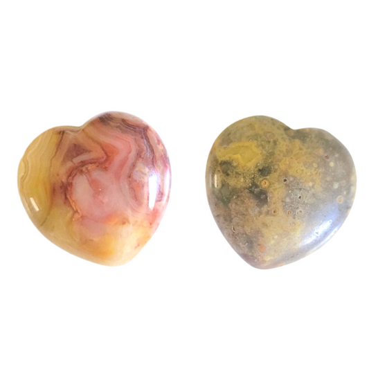 Crazy Agate Hearts | Protection, Balance